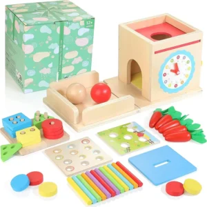 Wooden Montessori Baby Toys Object Permanence Boxes
